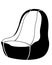 Frameless chair, modern upholstered furniture - vector silhouette for logo or pictogram. Armchair - bagleisure furniture - sign or