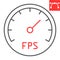 Frames Per Second color line icon, video games and fps, fps speedometer sign vector graphics, editable stroke linear