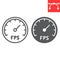 Frames Per Second line and glyph icon, video games and fps, fps speedometer sign vector graphics, editable stroke linear