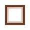 Framework brown wooden blank for picture, image of square frames brown color square isolated on white background, blank vintage