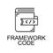 framework code icon. Element of web development signs with name for mobile concept and web apps. Detailed framework code icon can