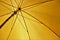 Framework of a yellow sun umbrella