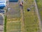Frameworks of greenhouses, top view. Construction of greenhouses