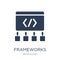 Frameworks icon. Trendy flat vector Frameworks icon on white background from Technology collection