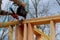 Framing building contractor framing using nail gun