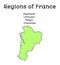 France administrative map of Aquitaine-Limousin-Poitou-Charentes
