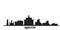 France, Ajaccio city skyline isolated vector illustration. France, Ajaccio travel black cityscape