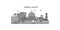 France, Ajaccio city skyline isolated vector illustration, icons