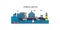 France, Ajaccio tourism landmarks, vector city travel illustration