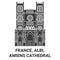 France, Albi, Amiens Cathedral travel landmark vector illustration