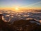 France, Alps Mountains, Tete Rousse Refuge, The sunset.