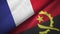 France and Angola two flags textile cloth, fabric texture