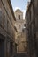 France, Arles city. bell tower and alley in the village.