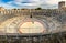 France. Arles. Old antique roman amphitheater arena.