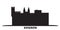 France, Avignon Landmark city skyline isolated vector illustration. France, Avignon Landmark travel black cityscape