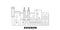 France, Avignon Landmark line travel skyline set. France, Avignon Landmark outline city vector illustration, symbol