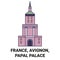 France, Avignon, Papal Palace, travel landmark vector illustration