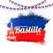 France Bastille Day concept with Eiffel tower and bunting flags