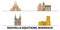 France, Bordeaux flat landmarks vector illustration. France, Bordeaux line city with famous travel sights, skyline