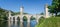 FRANCE CAHORS view the medieval bridge in Cahors town. The town