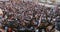 France, Cannes, 23 May 2017: A big beach party on the french coast at sunset, a fashionable dj performs and the crowd