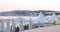 France, Cannes, 27 May 2017: Festive embankment of Cannes during the cinema Cannes Film festival at sunset, beach cafes