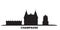 France, Champagne city skyline isolated vector illustration. France, Champagne travel black cityscape