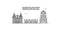 France, Champagne city skyline isolated vector illustration, icons