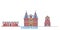 France, Champagne line cityscape, flat vector. Travel city landmark, oultine illustration, line world icons
