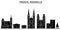 France, China, Hangzhou architecture vector city skyline, travel cityscape with landmarks, buildings, isolated sights on