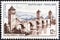 FRANCE - CIRCA 1955: A stamp printed in France shows Valentre Bridge, Cahors, circa 1955.