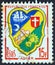 FRANCE - CIRCA 1958: A stamp printed in France from the `Arms of French Towns 3rd Series` issue shows coats of arms of Algiers