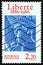 FRANCE - CIRCA 1986: A stamp printed in France shows Head of Statue of Liberty, circa 1986.