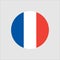 France circle button flag. National symbol icon. Vector