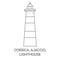 France, Corsica, Ajaccio, Lighthouse travel landmark vector illustration