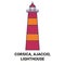 France, Corsica, Ajaccio, Lighthouse travel landmark vector illustration