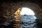 France. Corsica. Bonifacio. Entry of a marine cave