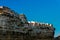 France. Corsica. Bonifacio. The village built on the limestone cliff view from the sea