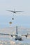 France, Corsica, Calvi, - circa, 2011.Transport aircraft with the legionaires in the sky carry out the assault landing.