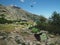 France, Corsica, Corsician Alps, June 19, 2017: helicopter dropping off supplies for mountain camp Refuge de Pietra Piana on