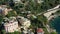 France, Cote Dazur, Beaulieu, 02 October 2019: Aerial view of French Riviera`s terraces of expensive country houses and estates,