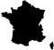 The France country Map illustration black.