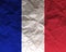 France Crumpled paper Textured Flag -