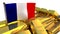 France economy concept with gold bullion