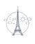 France Eiffel Tower Vector Illustration