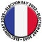 France Election Day 2023 Circular Flag Concept - 3D Illustration
