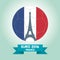 France Euro 2016 logos. Eiffel Tower Icon Design.