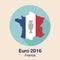 France Euro 2016 logos. flat design.