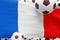 France Flag with Ball. World Football 2022 Minimal 3D Render Illustration