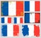 France flag collection vector